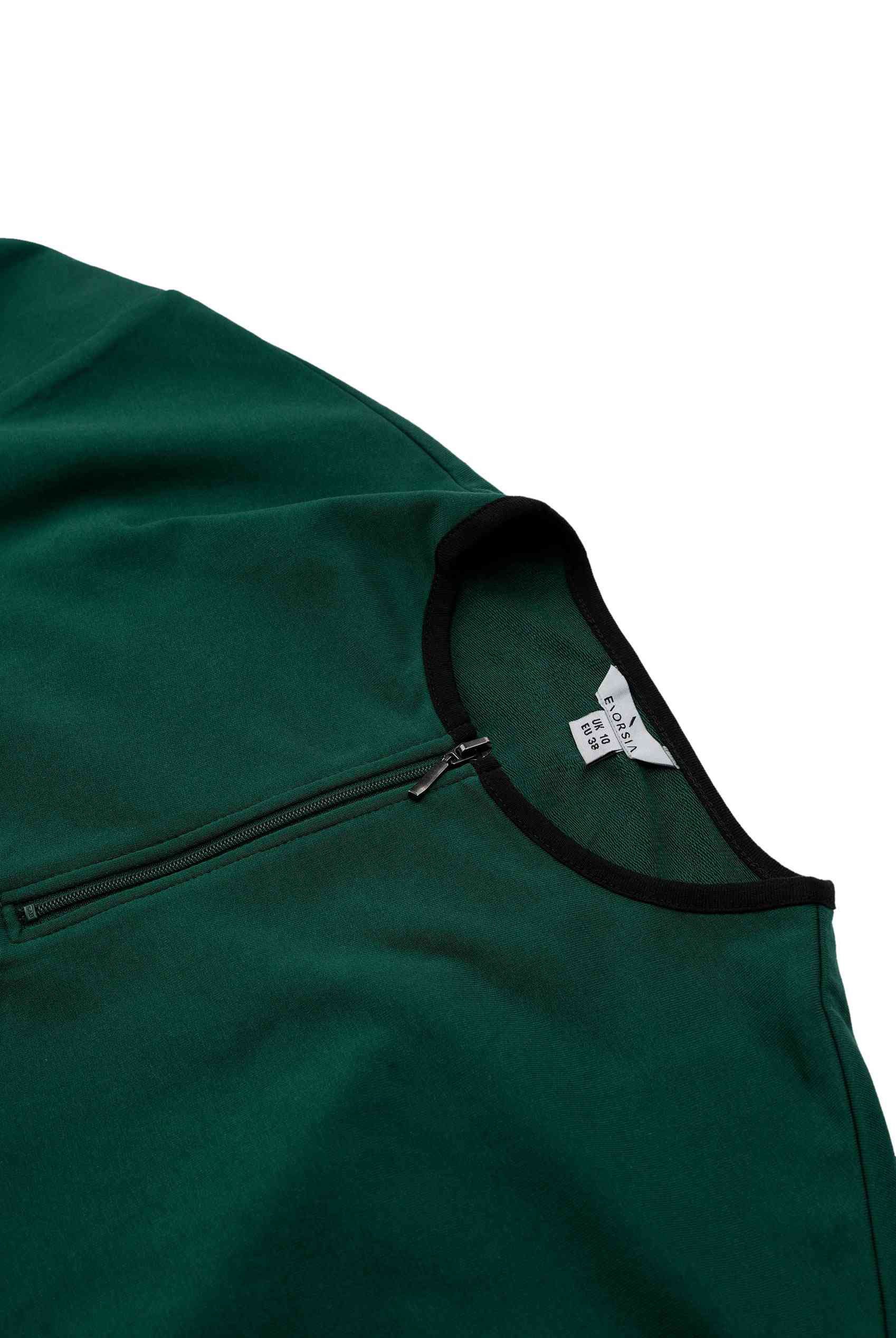 Womens Drop Shoulder Zip Through Top
