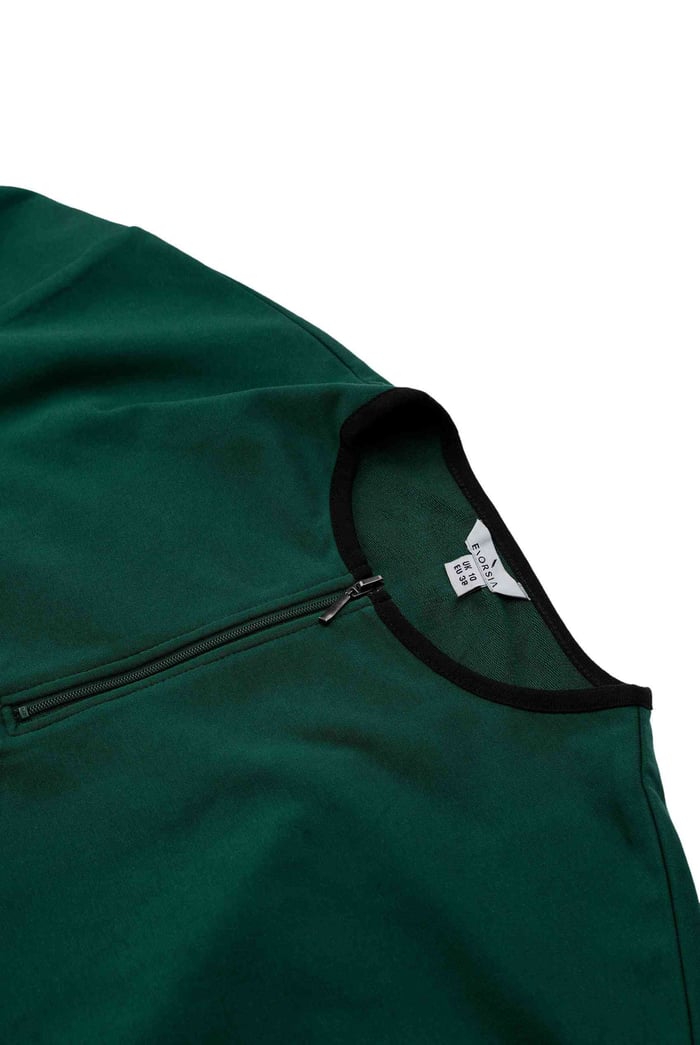 Womens Drop Shoulder Zip Through Top