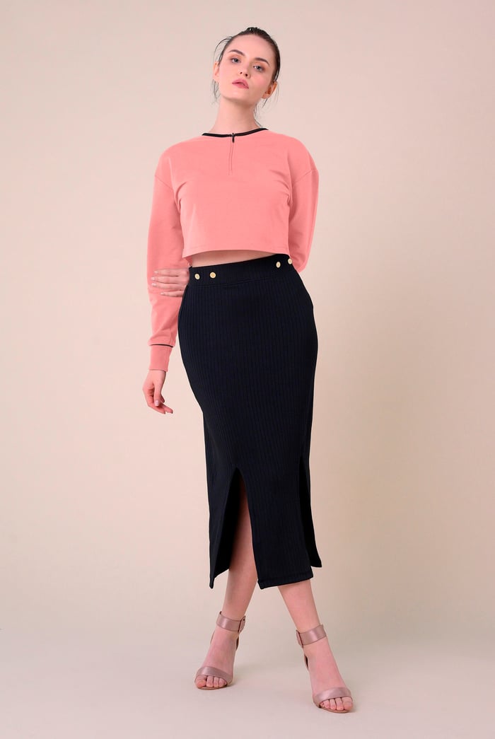 Womens Drop Shoulder Zip Through Top