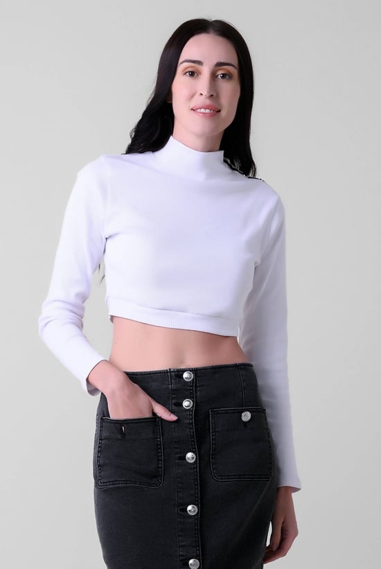 Women Turtleneck Crop Tops