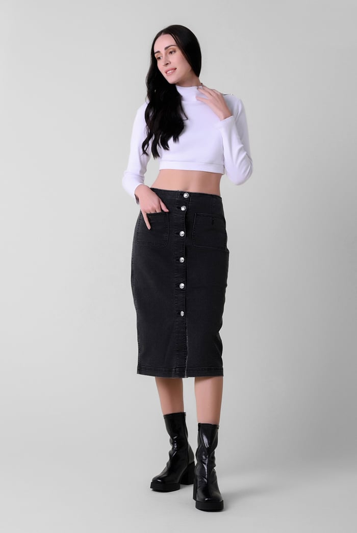 Women Turtleneck Crop Tops
