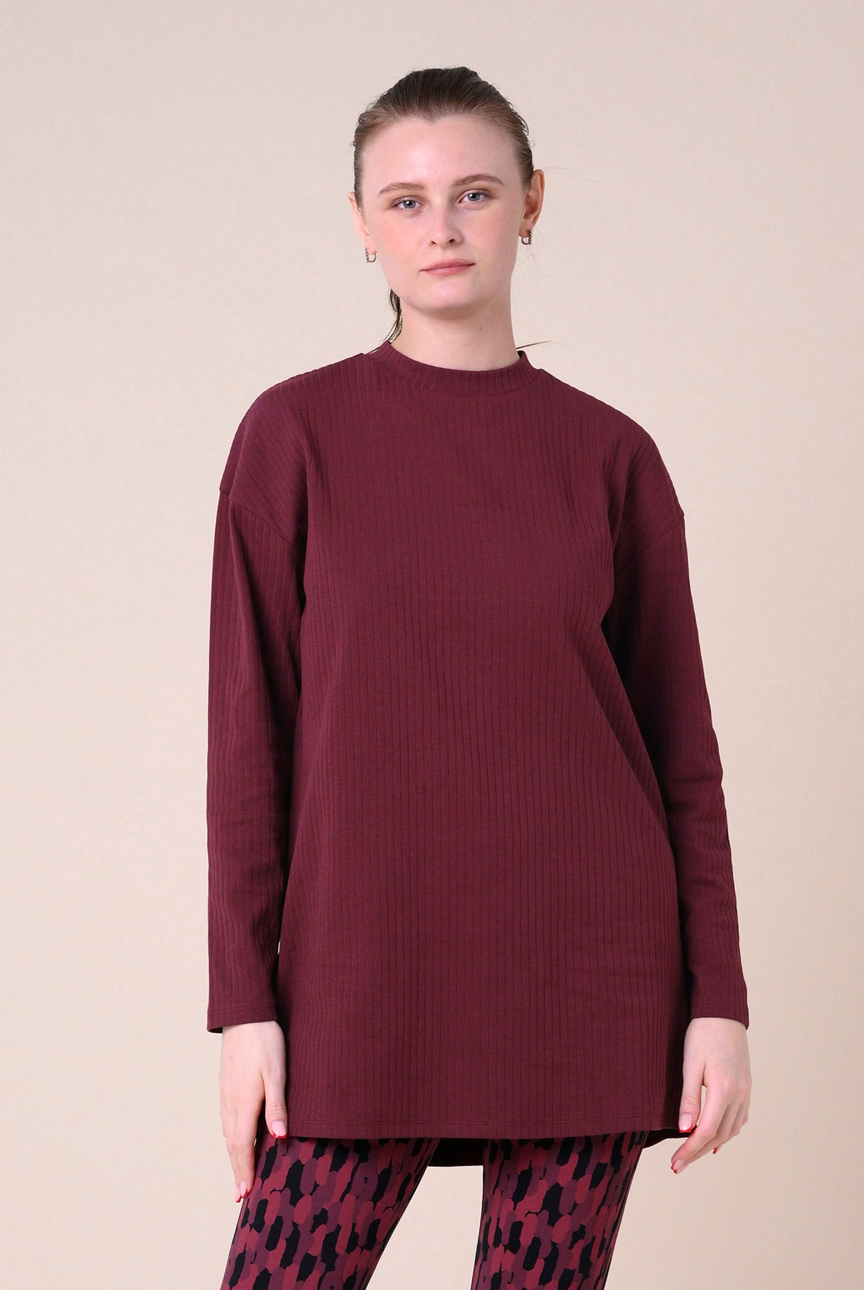 Women Oversize Texture Rib Tops