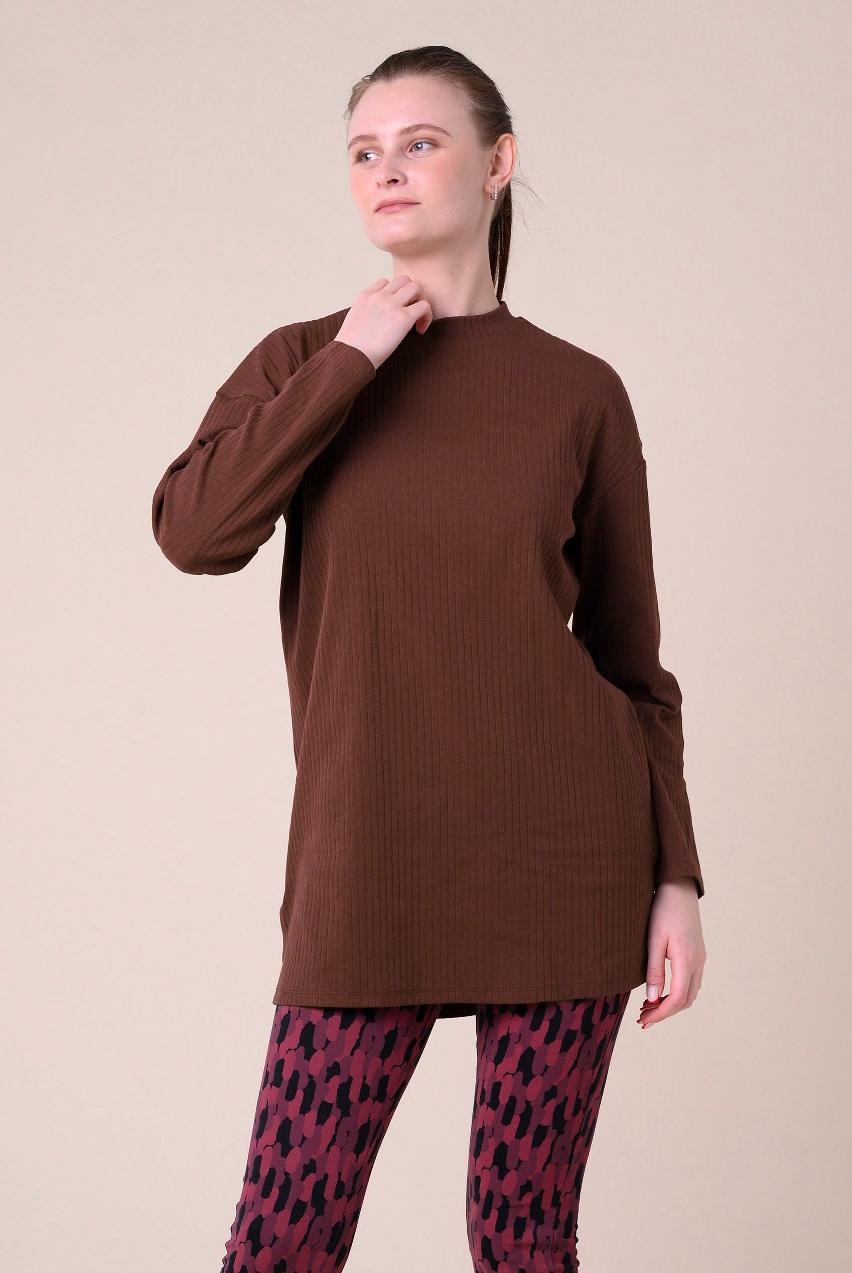 Women Oversize Texture Rib Tops