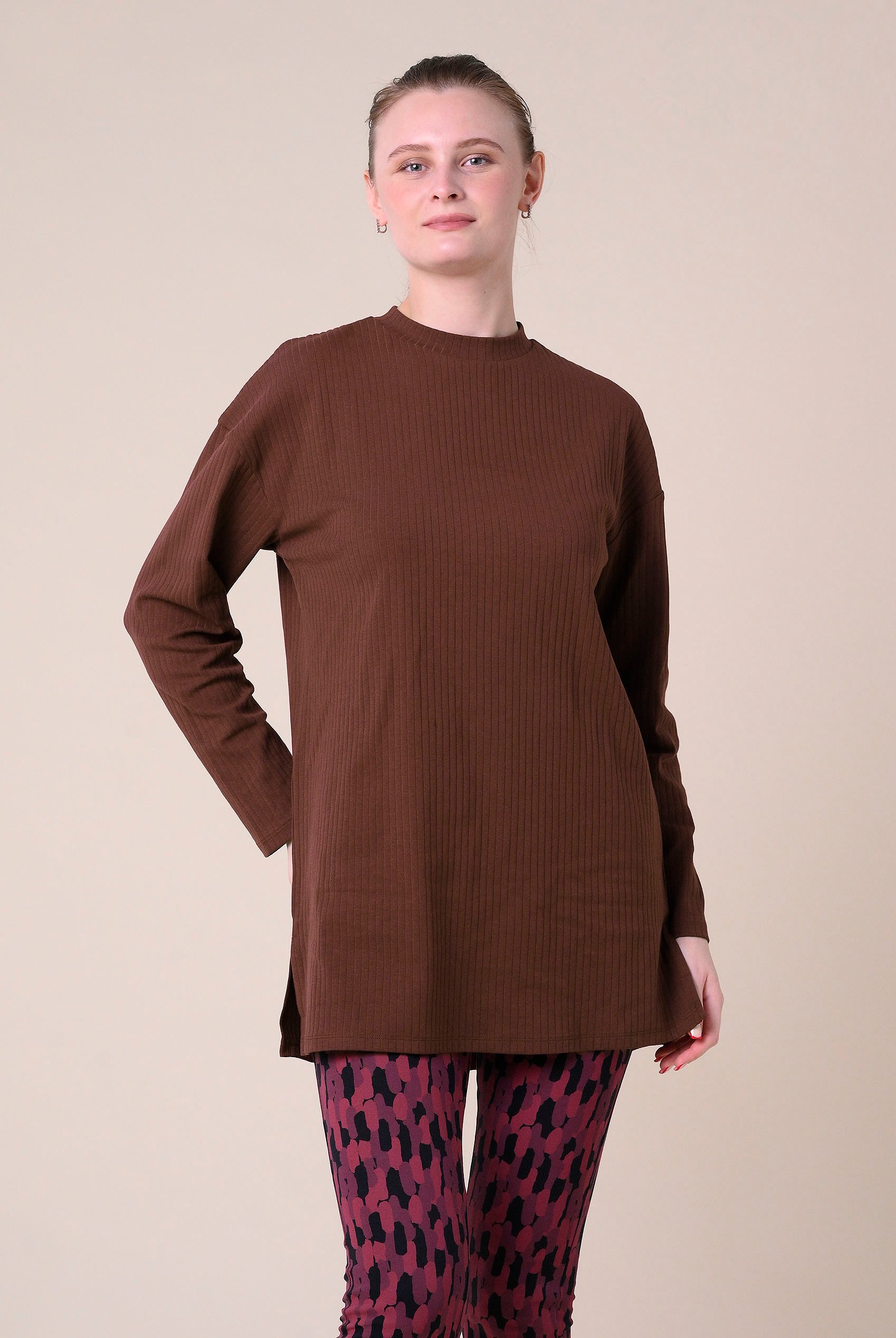 Women Oversize Texture Rib Tops