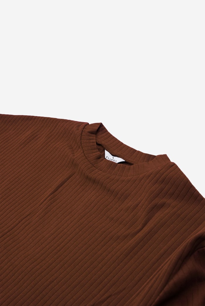 Women Oversize Texture Rib Tops