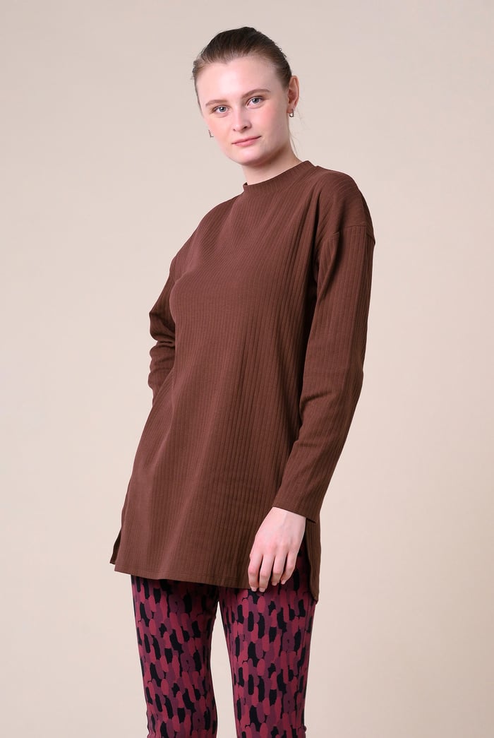 Women Oversize Texture Rib Tops