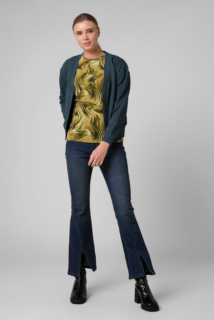 Knitted Cardigan With Front Buttons Details