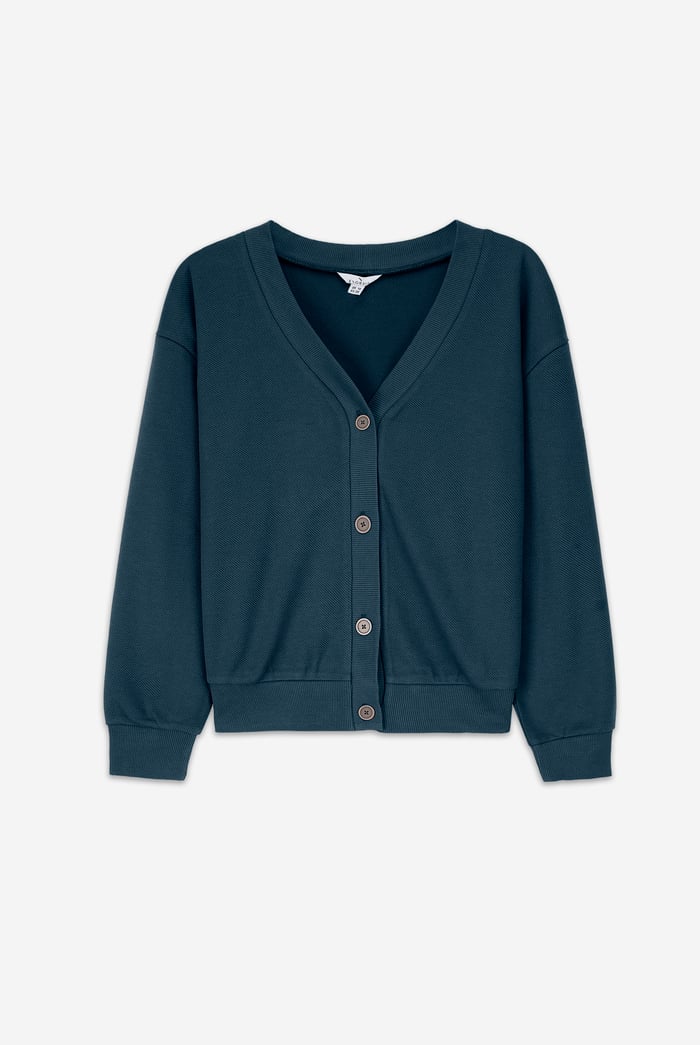 Knitted Cardigan With Front Buttons Details