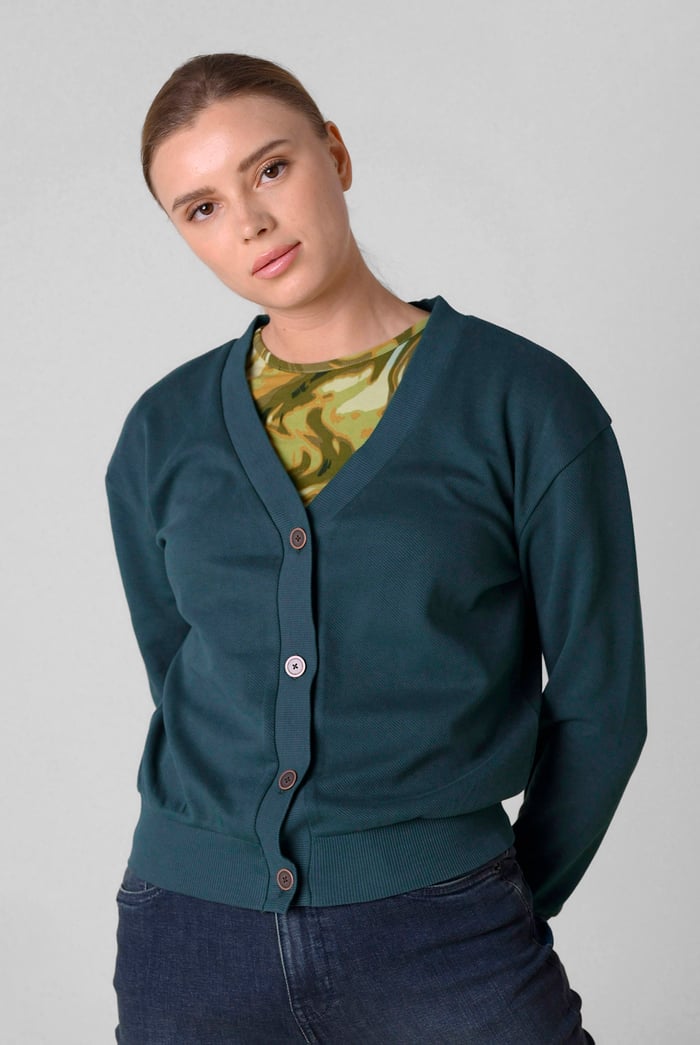 Knitted Cardigan With Front Buttons Details