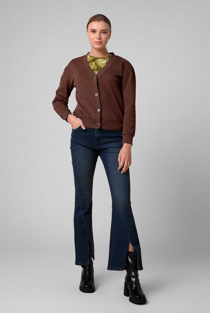 Knitted Cardigan With Front Buttons Details