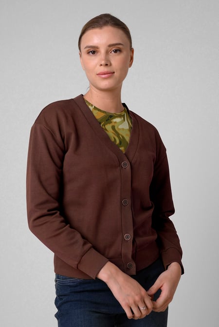 Knitted Cardigan With Front Buttons Details