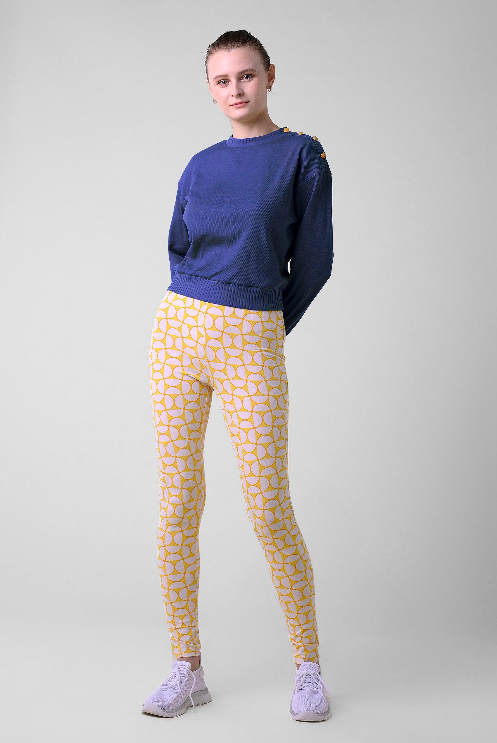 Button Shoulder Crewneck Sweatshirt