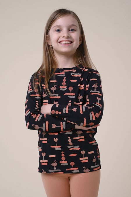 Flemingo Print Long Sleeve T-Shirt (2yrs-9yrs)