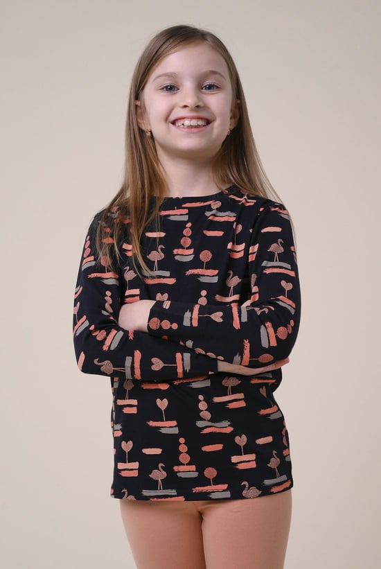Flemingo Print Long Sleeve T-Shirt (2yrs-9yrs)