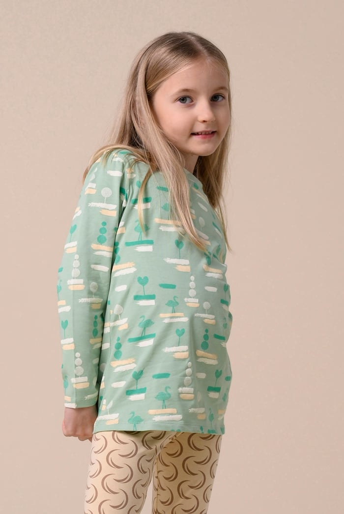 Flemingo Print Long Sleeve T-Shirt (2yrs-9yrs)