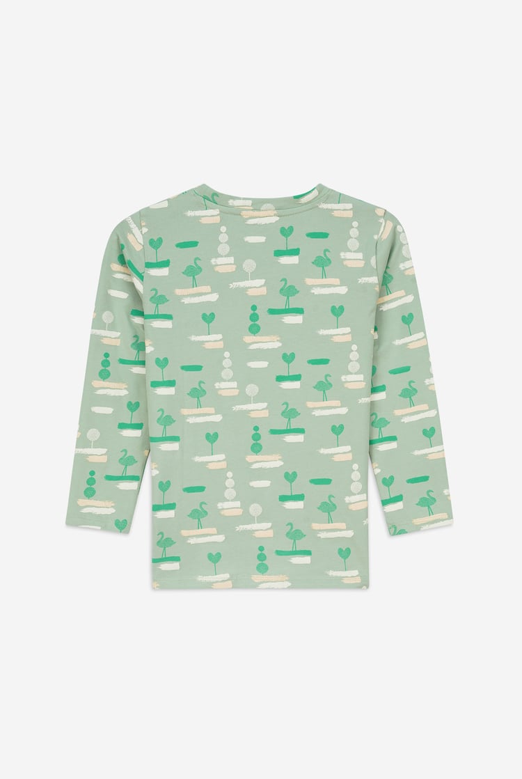 Flemingo Print Long Sleeve T-Shirt (2yrs-9yrs)