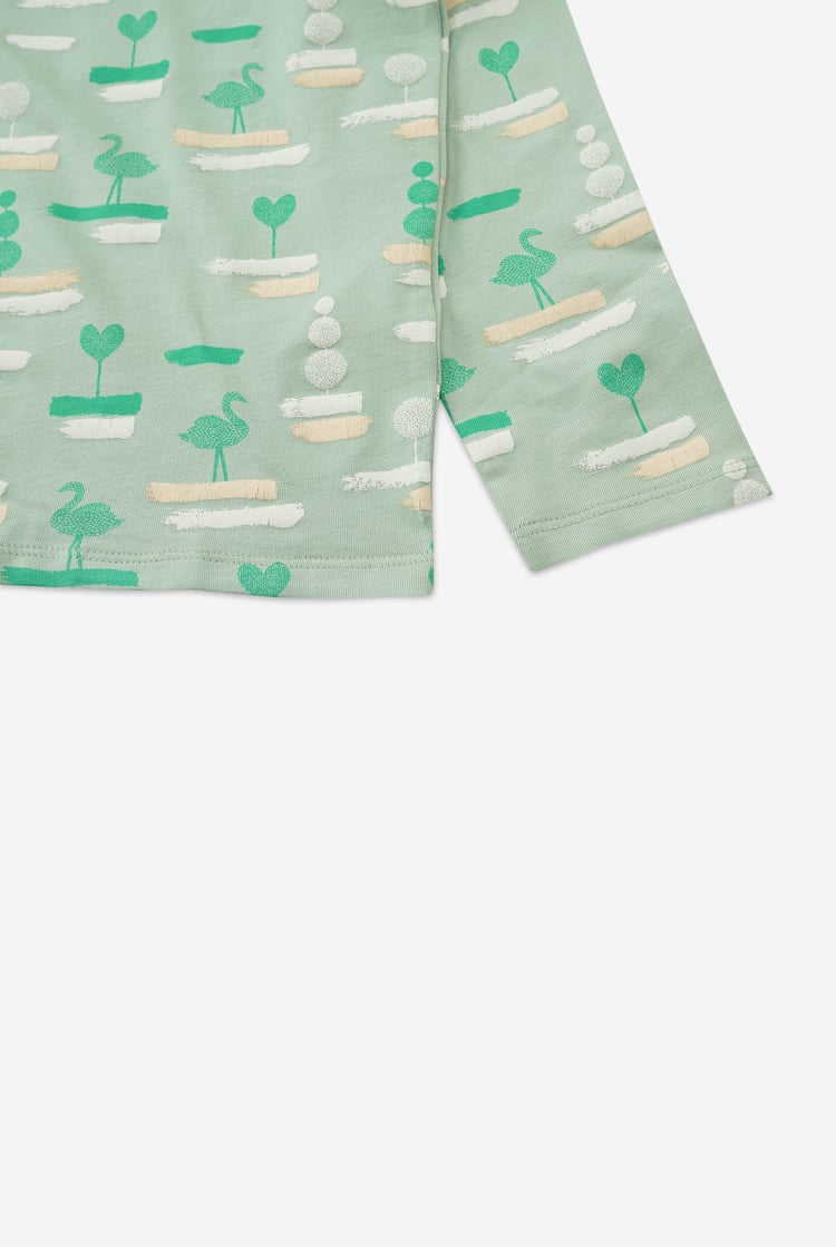Flemingo Print Long Sleeve T-Shirt (2yrs-9yrs)