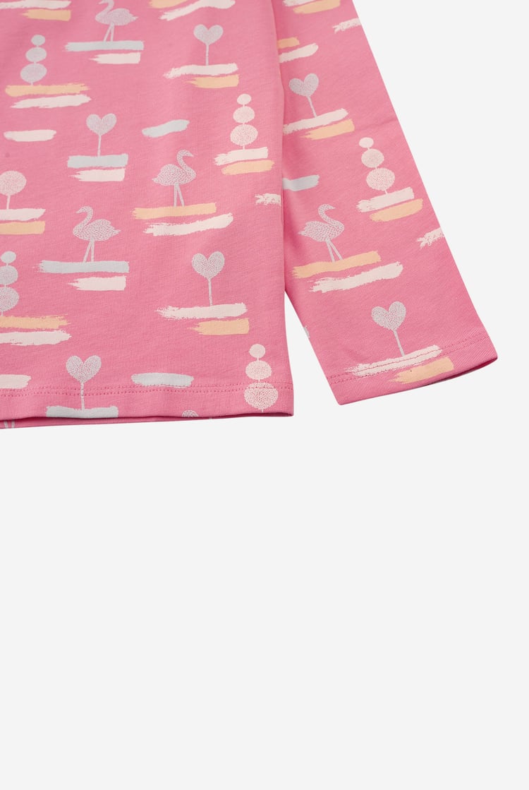 Flemingo Print Long Sleeve T-Shirt (2yrs-9yrs)