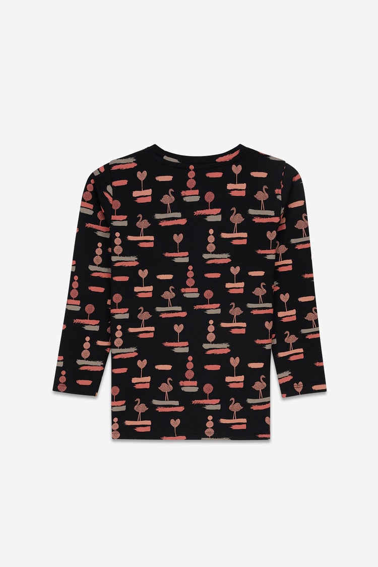 Flemingo Print Long Sleeve T-Shirt (2yrs-9yrs)
