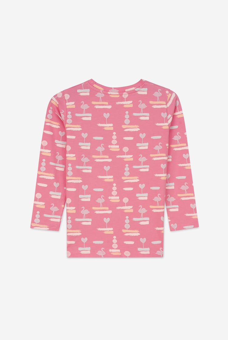 Flemingo Print Long Sleeve T-Shirt (2yrs-9yrs)