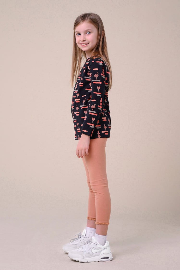 Flemingo Print Long Sleeve T-Shirt (2yrs-9yrs)
