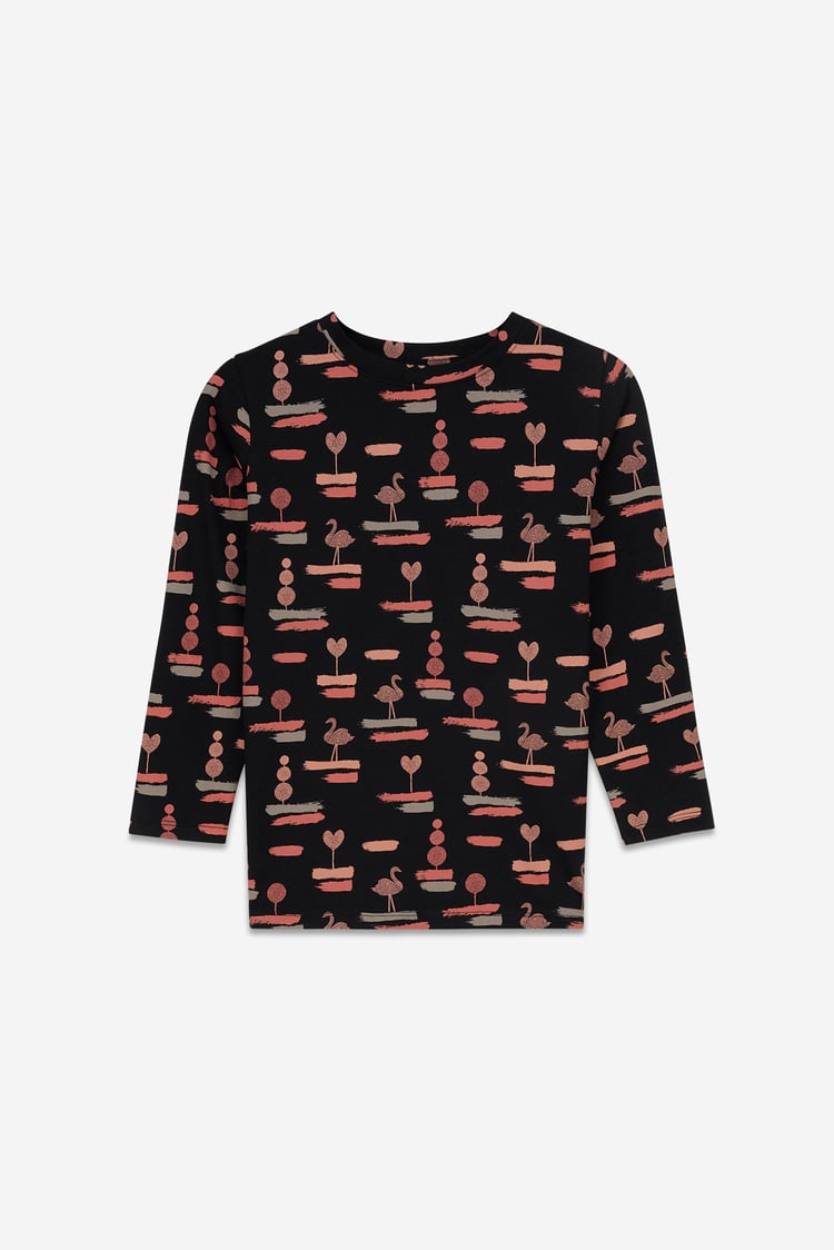 Flemingo Print Long Sleeve T-Shirt (2yrs-9yrs)
