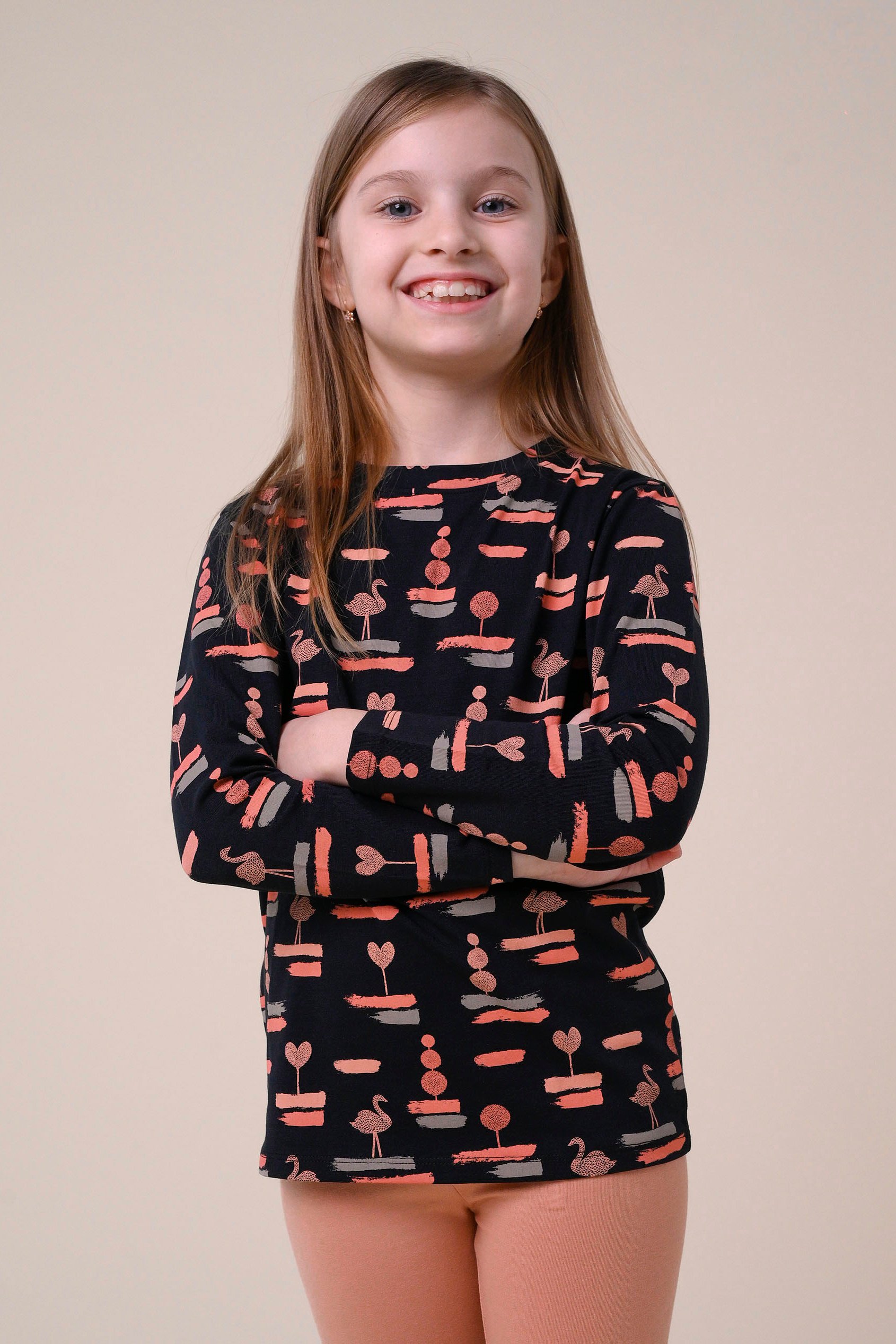 Flemingo Print Long Sleeve T-Shirt (2yrs-9yrs)