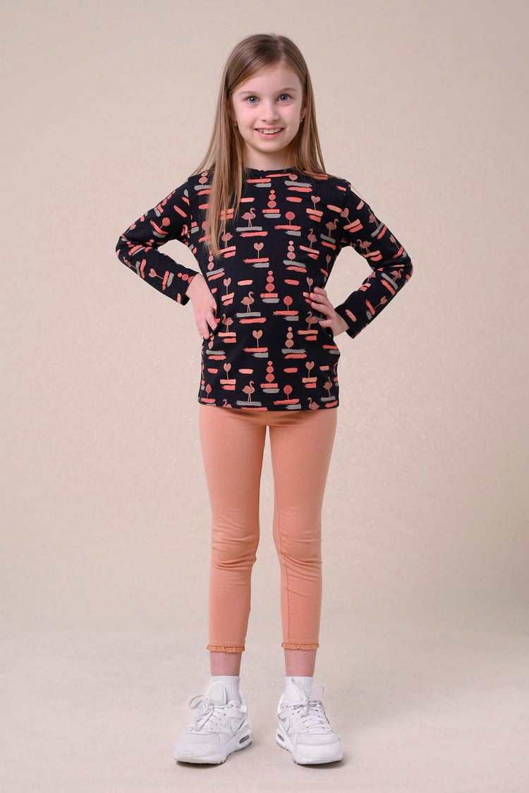 Flemingo Print Long Sleeve T-Shirt (2yrs-9yrs)