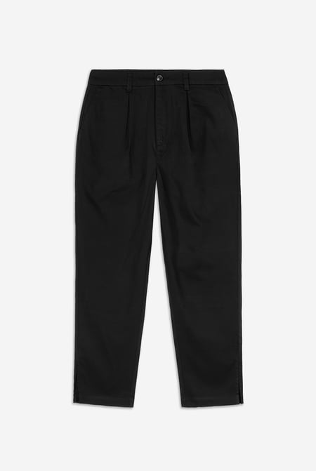 Womens Blue Pleated Cropped Trouser