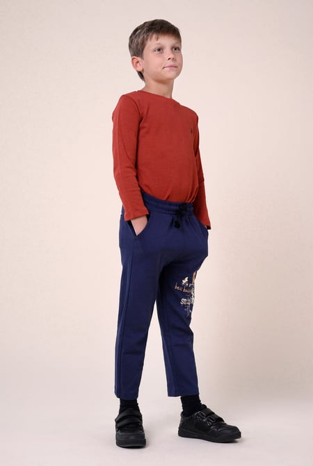 Boys Navy Best Buddies Printed Trouser ( 2yrs-9yrs)