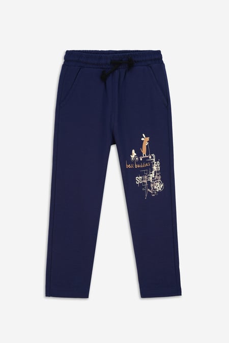 Boys Cream Best Buddies Printed Trouser ( 2yrs-9yrs)