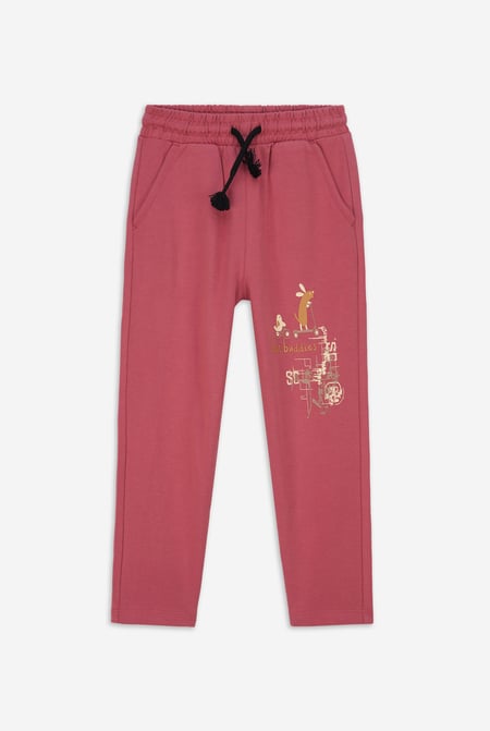 Boys Red Best Buddies Printed Trouser ( 2yrs-9yrs)