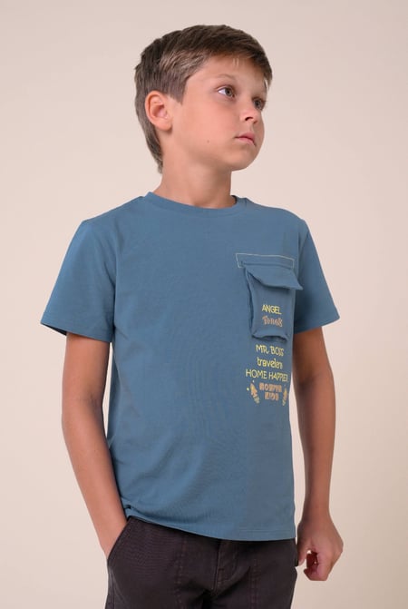 Boys Blue Utility Pocket Detailed  T-Shirt ( 6yrs-11yrs)