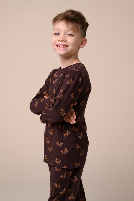 Boys Brown Crown Printed T-shirt ( 12/18mths-7yrs)