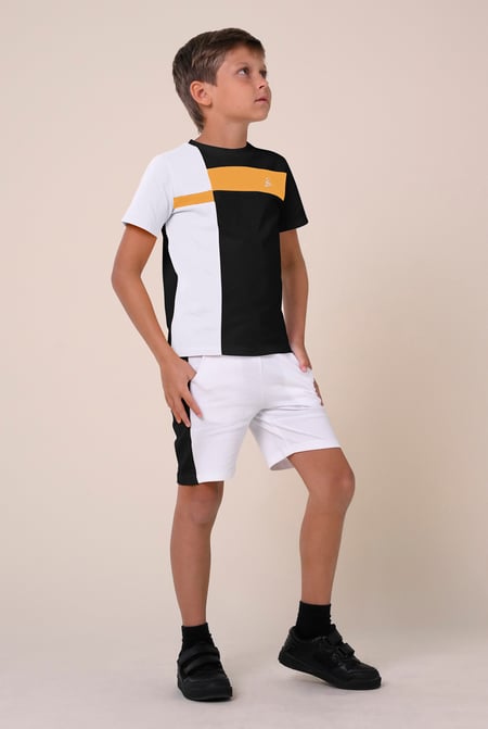 Boys Black Colour Block Shorts ( 3yrs-9yrs)