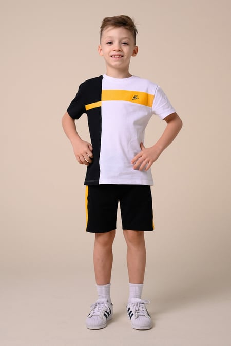 Boys Black Colour Block Shorts ( 3yrs-9yrs)