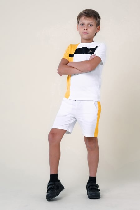 Boys Black Colour Block Shorts ( 3yrs-9yrs)