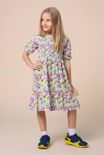 Girls Printed Smoky Tiered Dress ( 5yrs-11yrs)