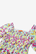 Girls Printed Smoky Tiered Dress ( 5yrs-11yrs)