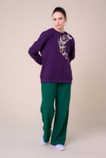 Womens Herringbone Wide Leg Trouser