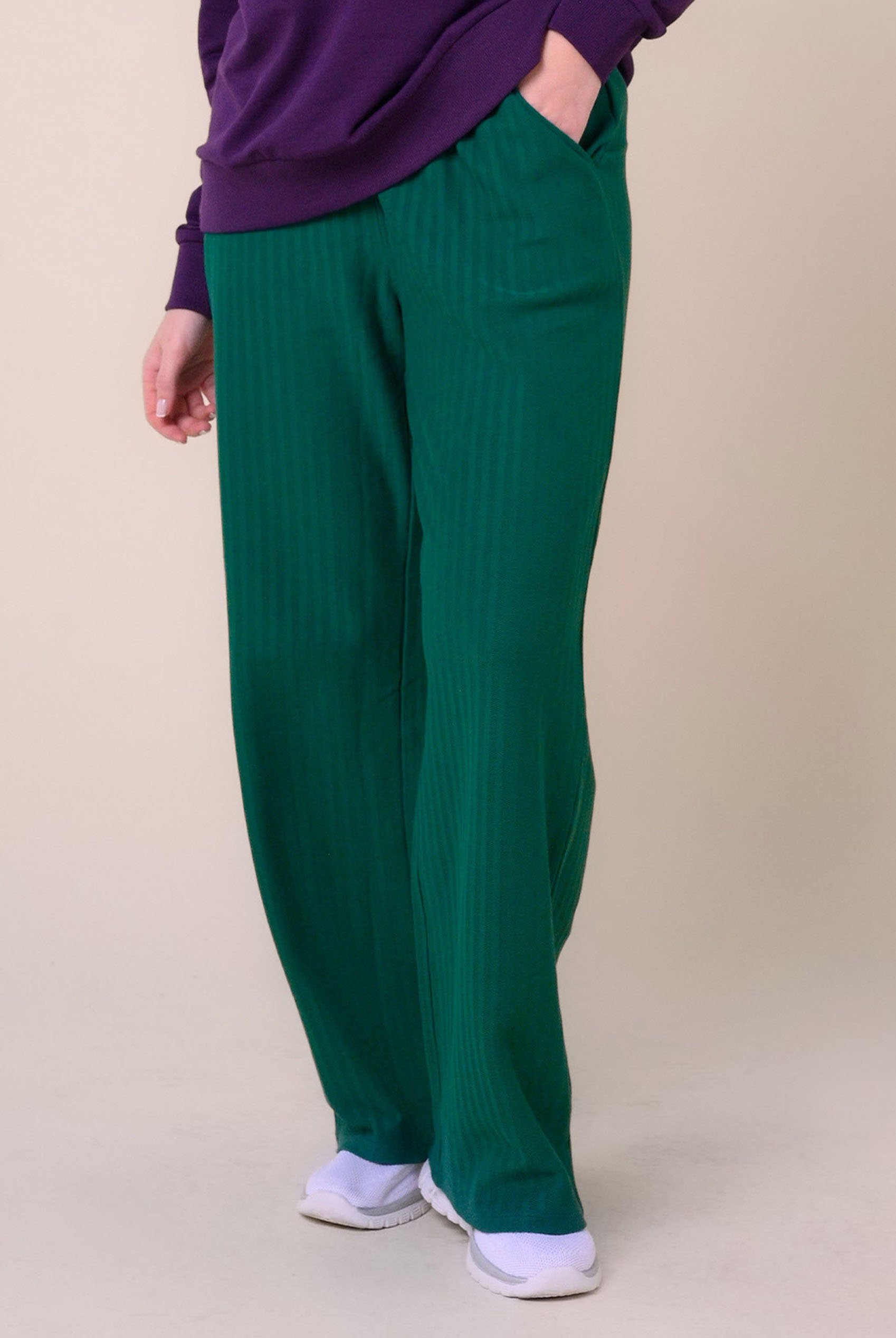 Womens Herringbone Wide Leg Trouser