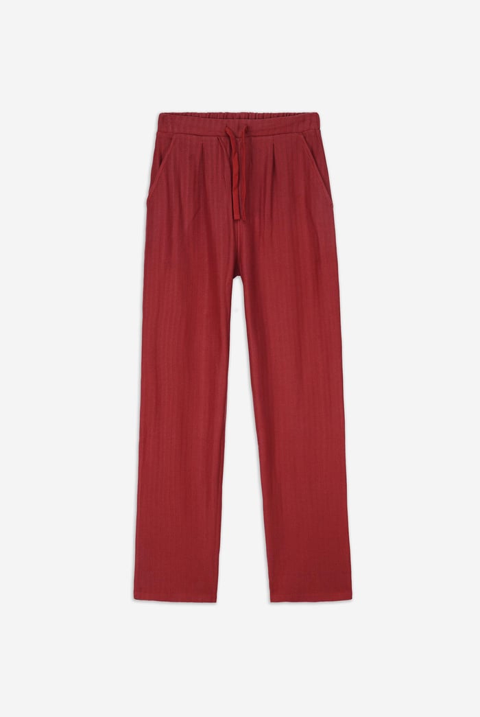 Womens Herringbone Wide Leg Trouser