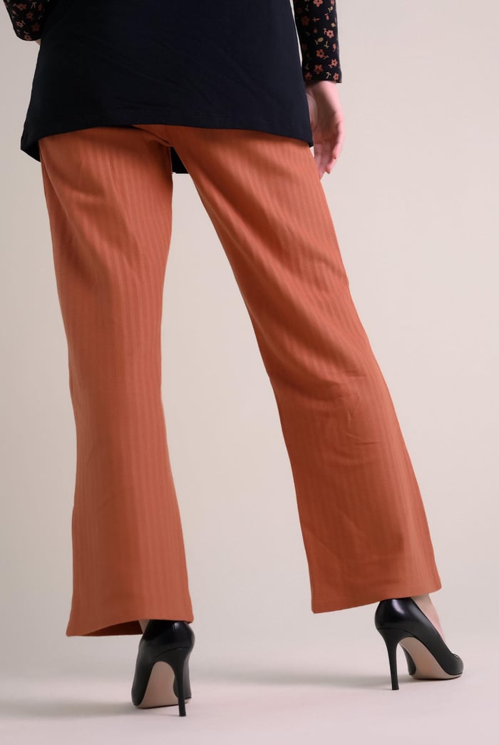 Womens Herringbone Wide Leg Trouser