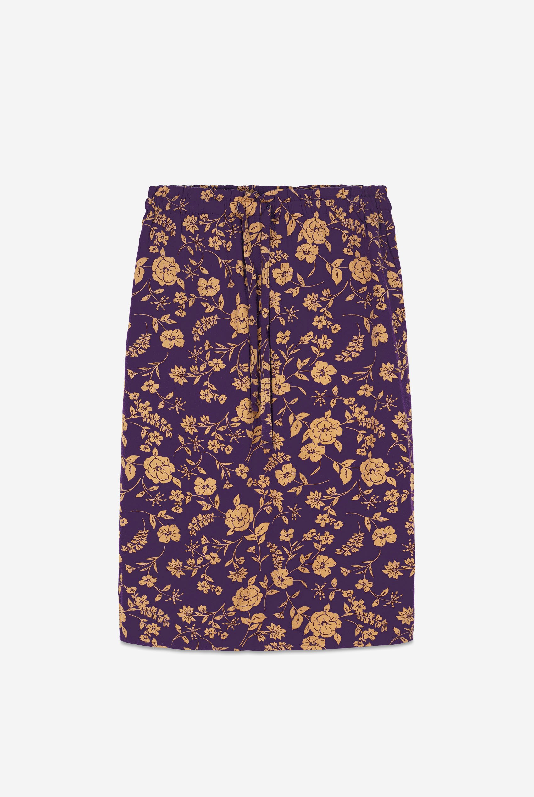 Womens Floral Print Midi Skirt