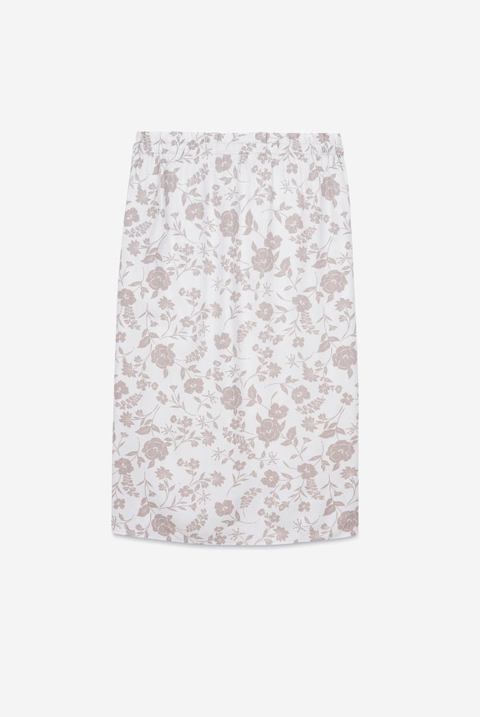 Womens Floral Print Midi Skirt