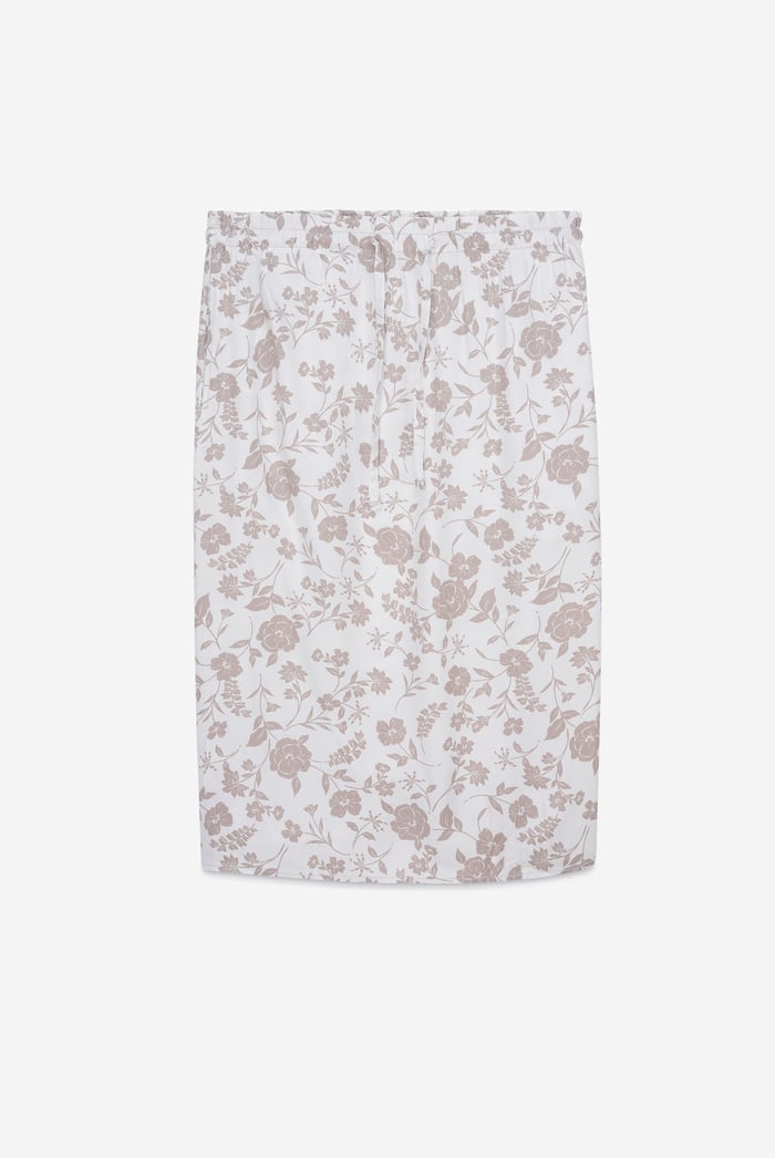Womens Floral Print Midi Skirt