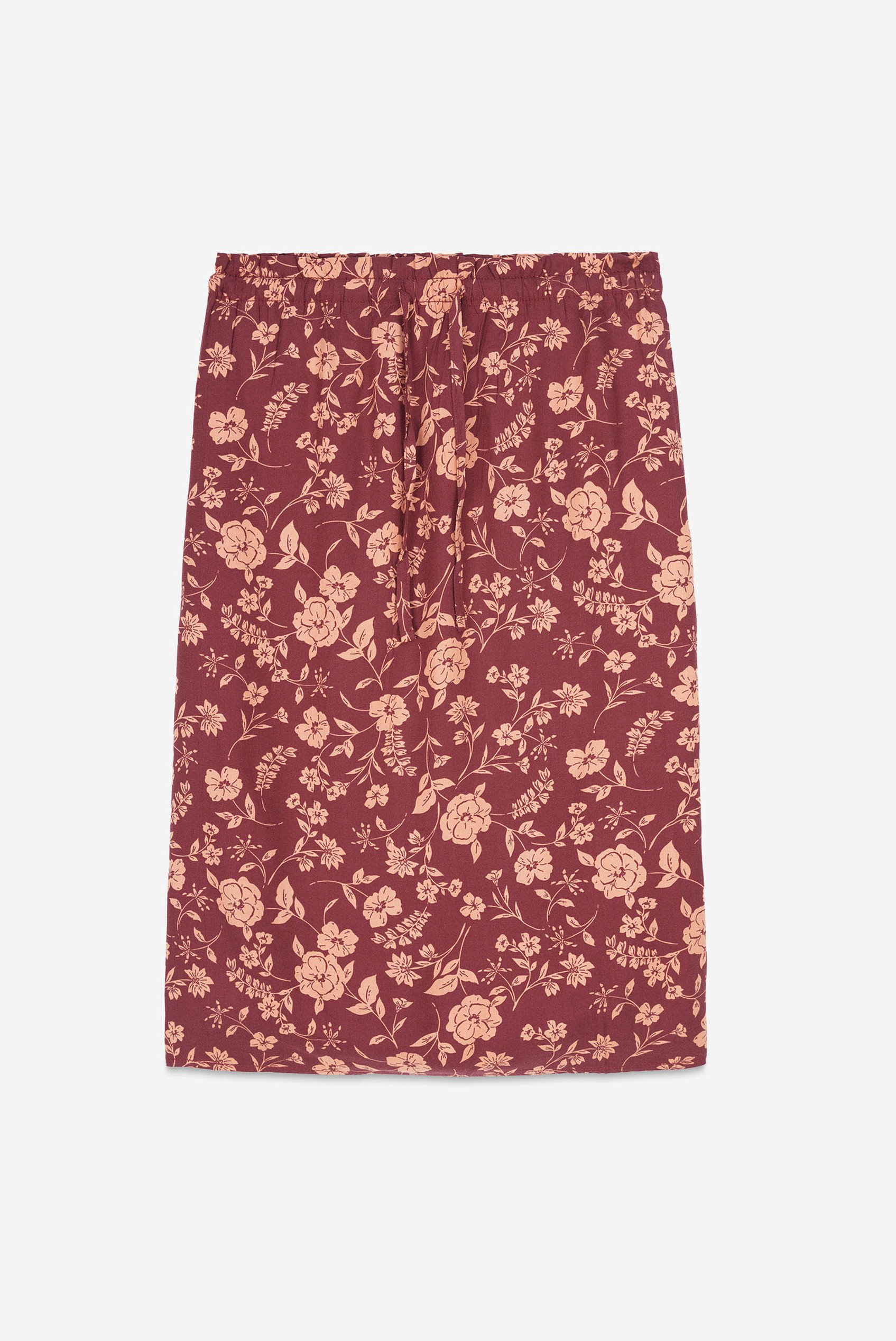Womens Floral Print Midi Skirt
