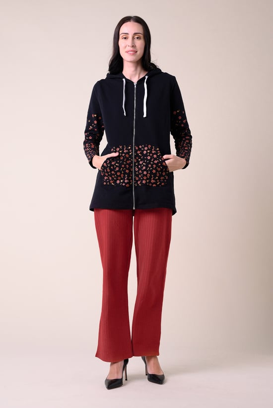 Womens Herringbone Wide Leg Trouser