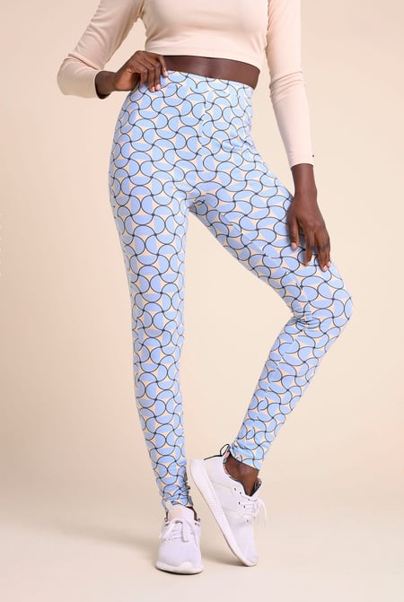 Womens Red Geometric Print Legging