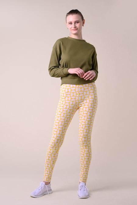 Womens Red Geometric Print Legging